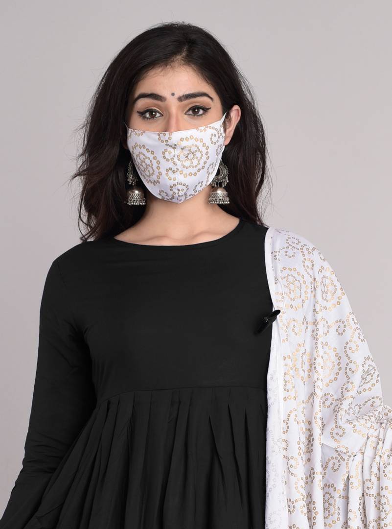 Stylish Rayon Black Solid Anarkali Kurta With Palazzo And Dupatta Set